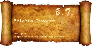 Brichta Tivadar névjegykártya